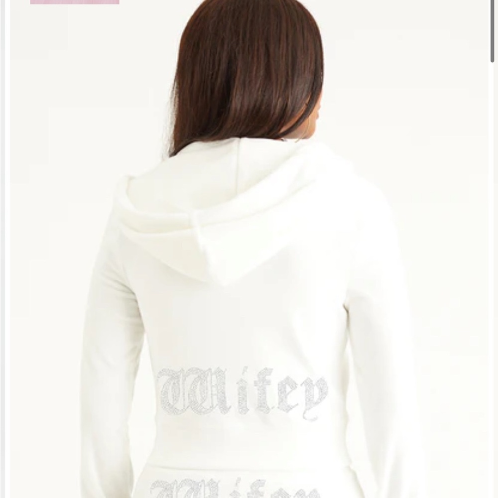 Juicy Couture WIFEY Big Bling Velour Hoodie Size XS